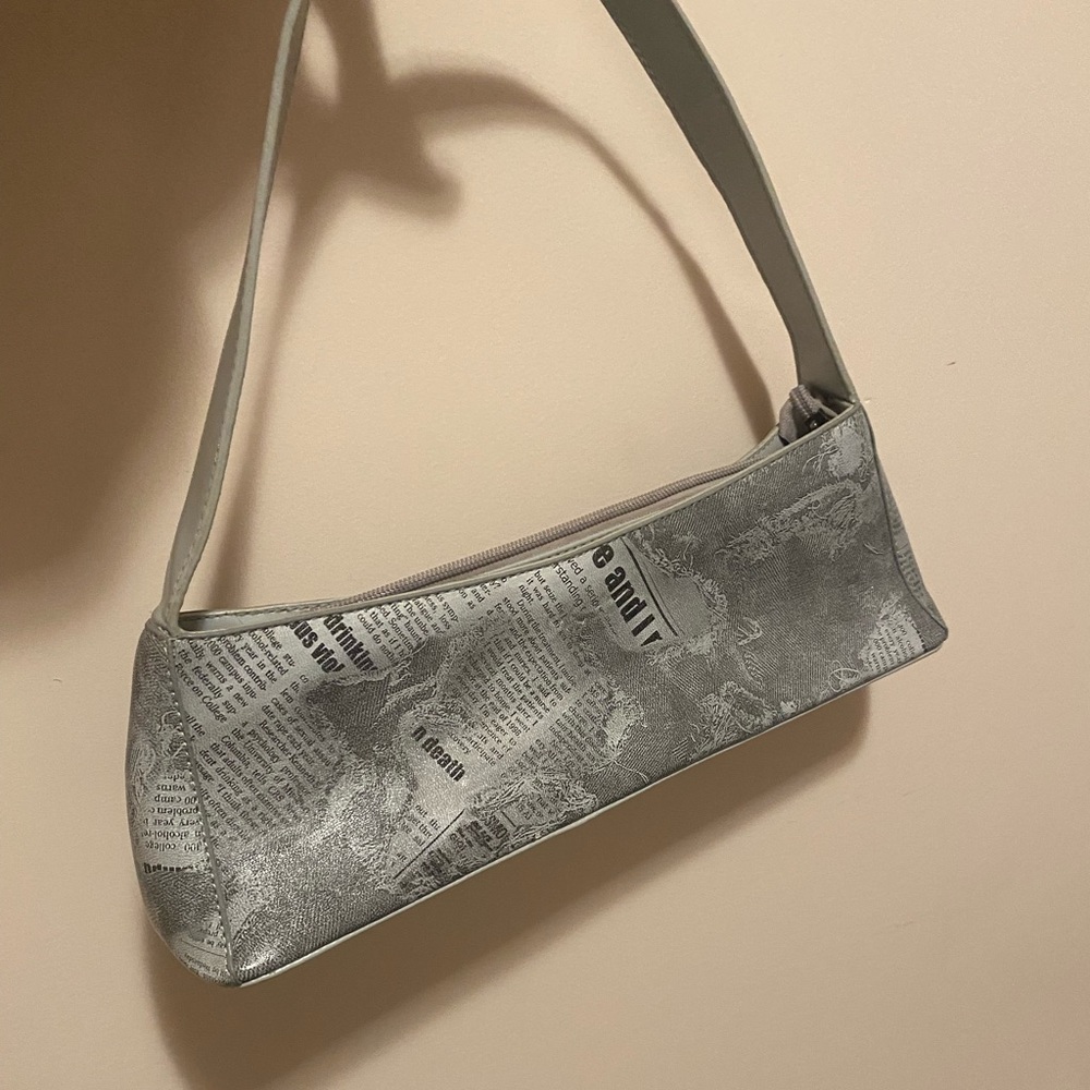 Y2K Newspaper Print Mini Shoulder Bag - Picture 3 of 3